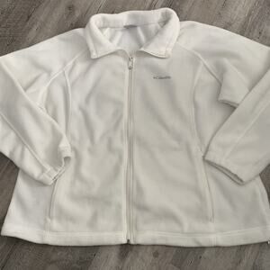 Columbia Benton Springs Jacket Full Zip Fleece Womens Plus 3X Ivory Cream